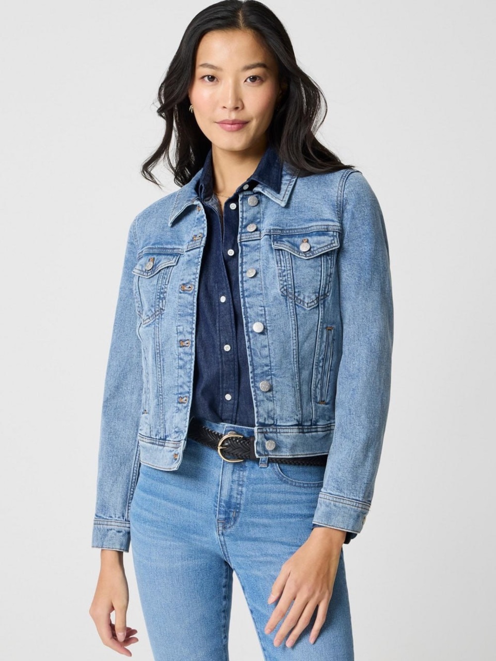 NWT J. Crew Factory Classic Denim Jacket Light Wash Stretch Women’s Size M